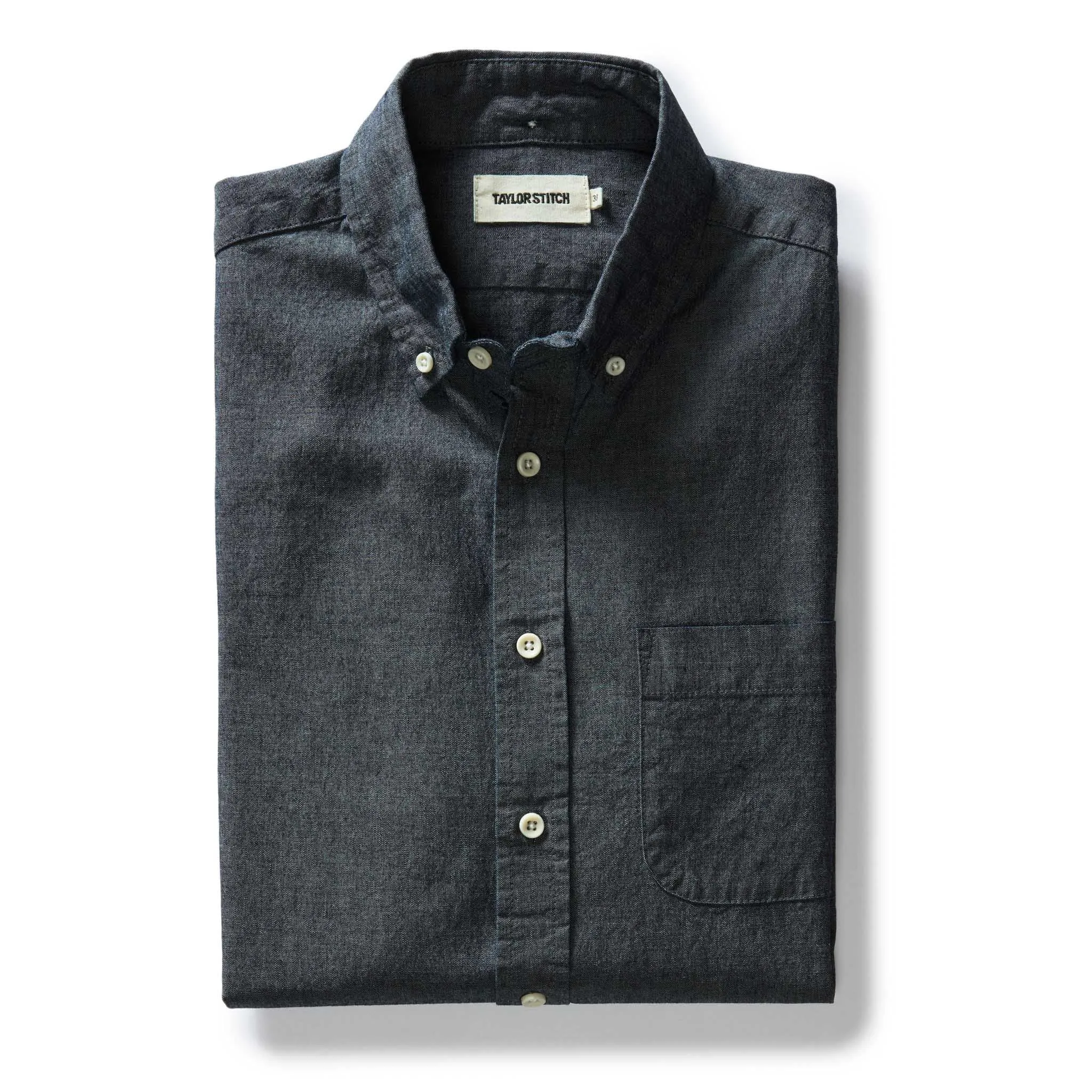 The Jack in Rinsed Indigo Chambray sold by Taylor Stitch