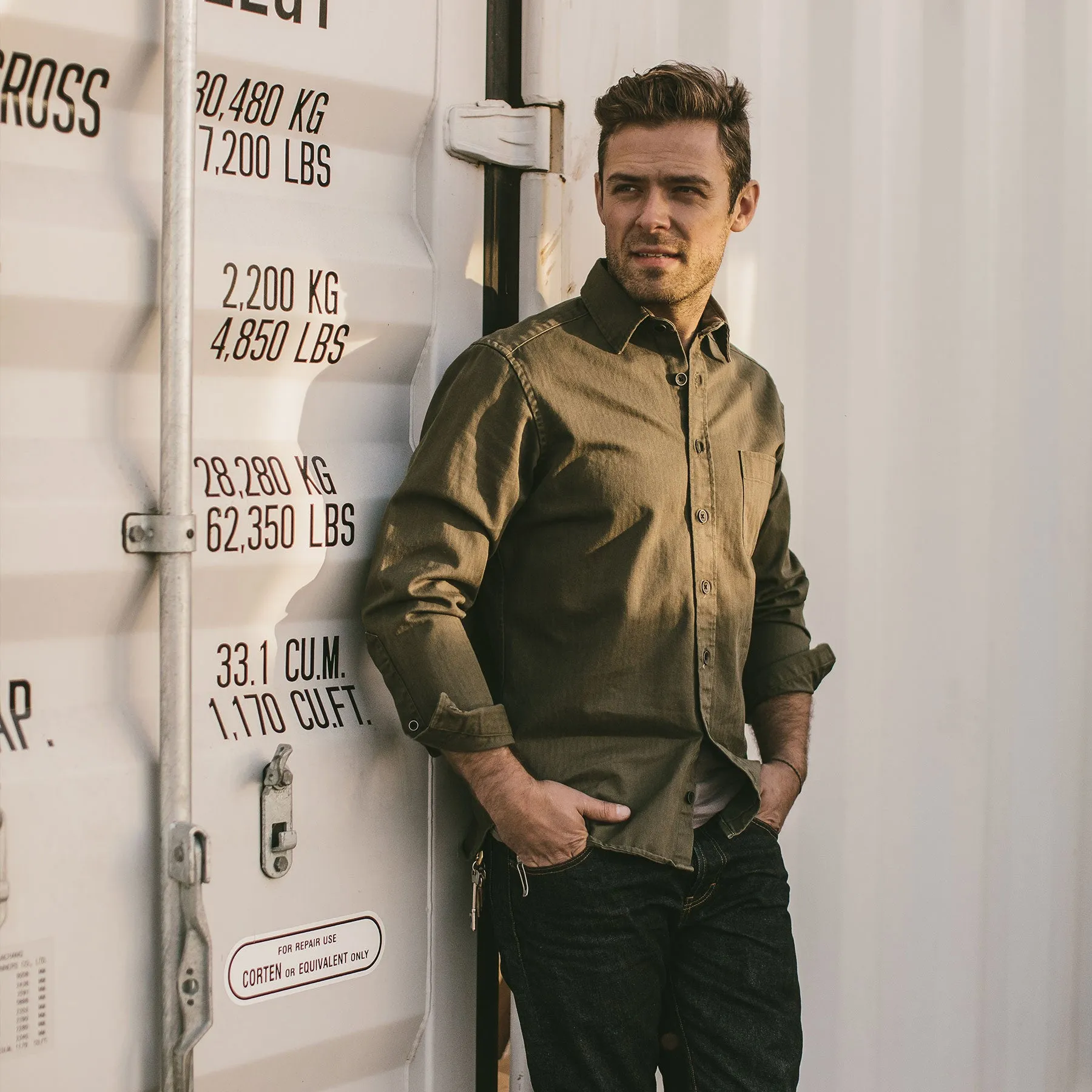 The Mechanic in Washed Olive Herringbone sold by Taylor Stitch product image thumbnail 3