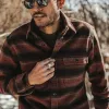 The Moto Utility Shirt in Sunset Stripe sold by Taylor Stitch