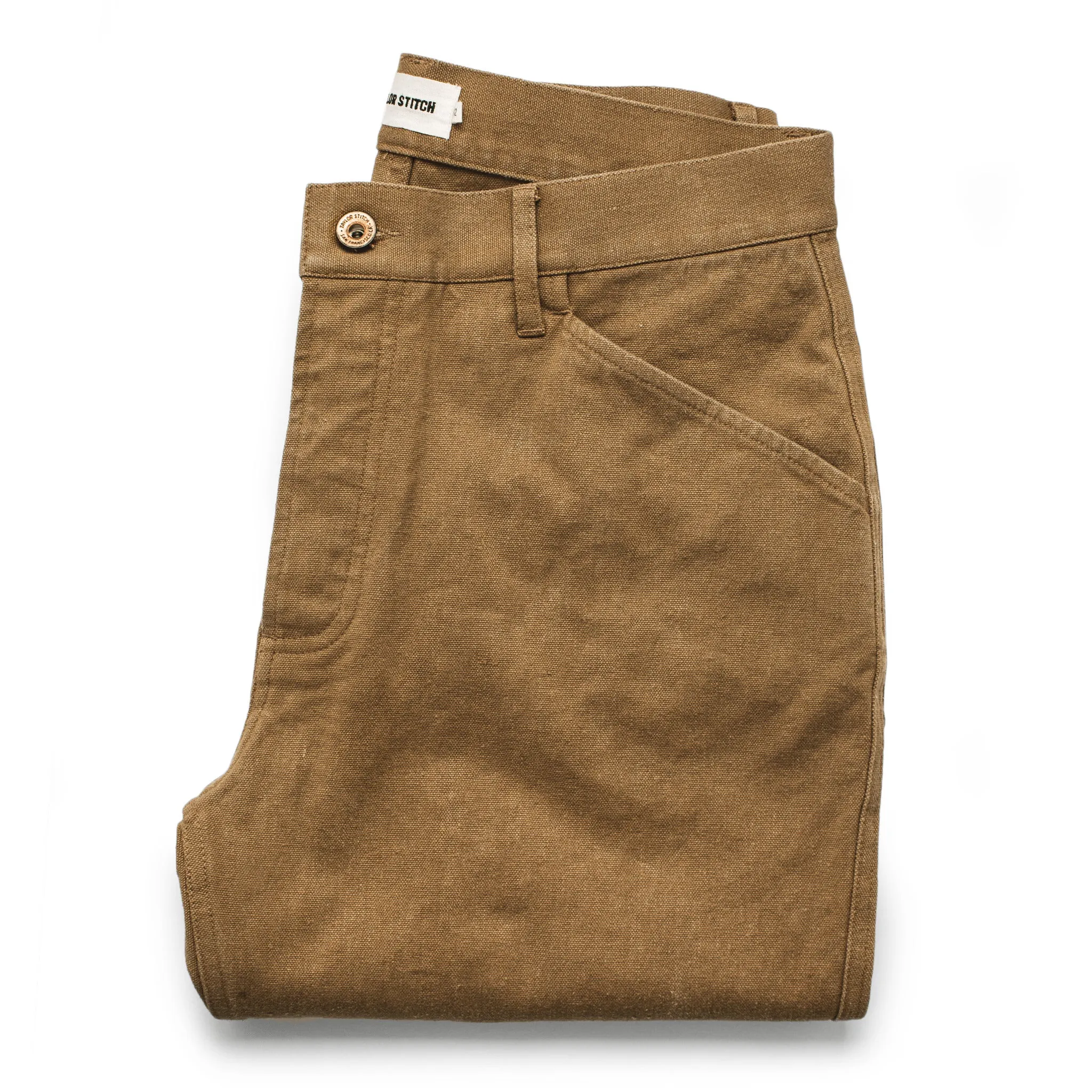 The Camp Pant in British Khaki Boss Duck sold by Taylor Stitch
