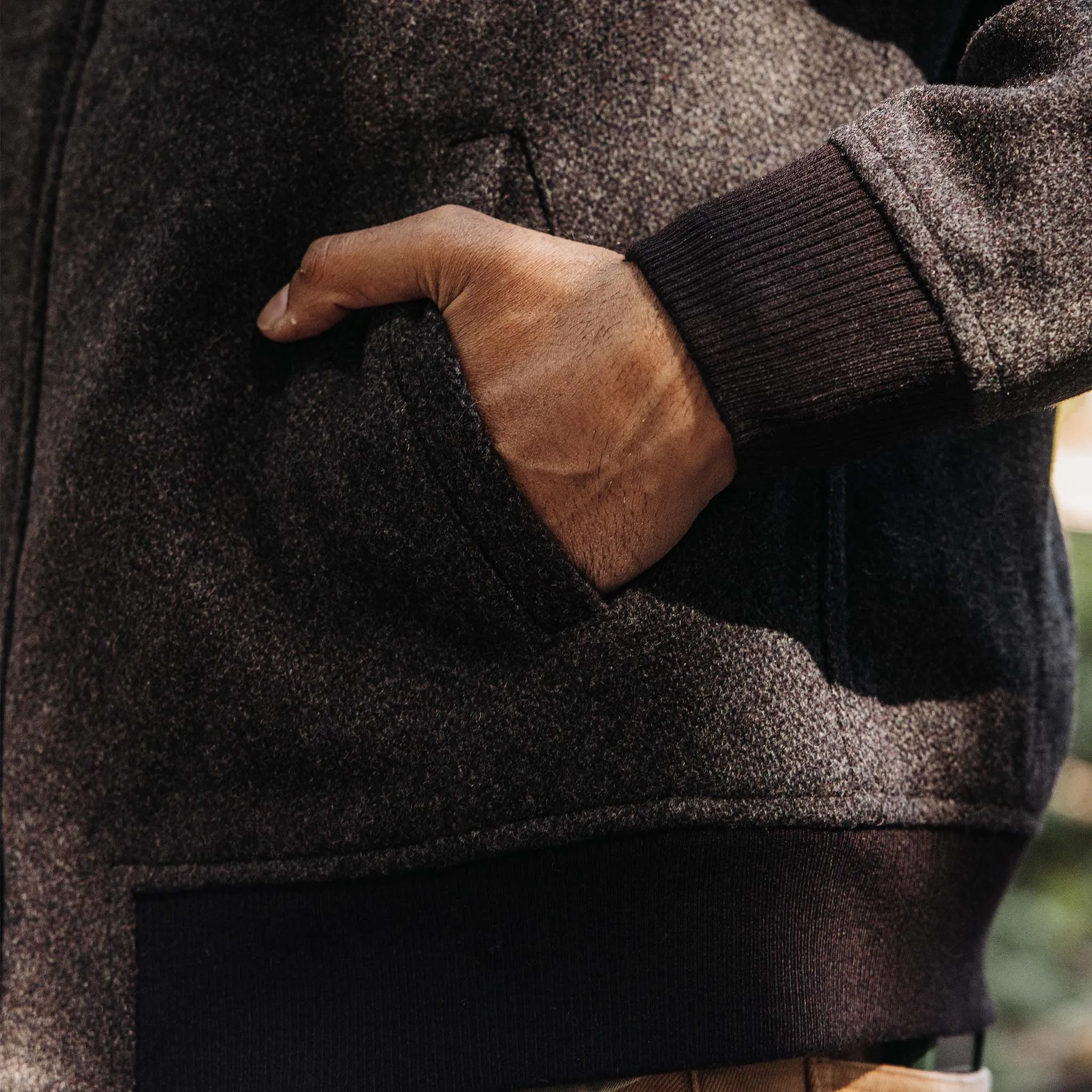 The Bomber Jacket in Espresso Marl Wool sold by Taylor Stitch product image thumbnail 4