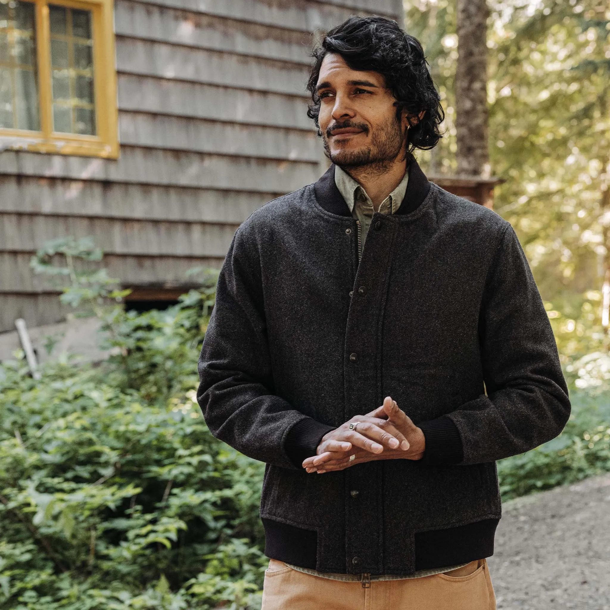 The Bomber Jacket in Espresso Marl Wool sold by Taylor Stitch product image thumbnail 2