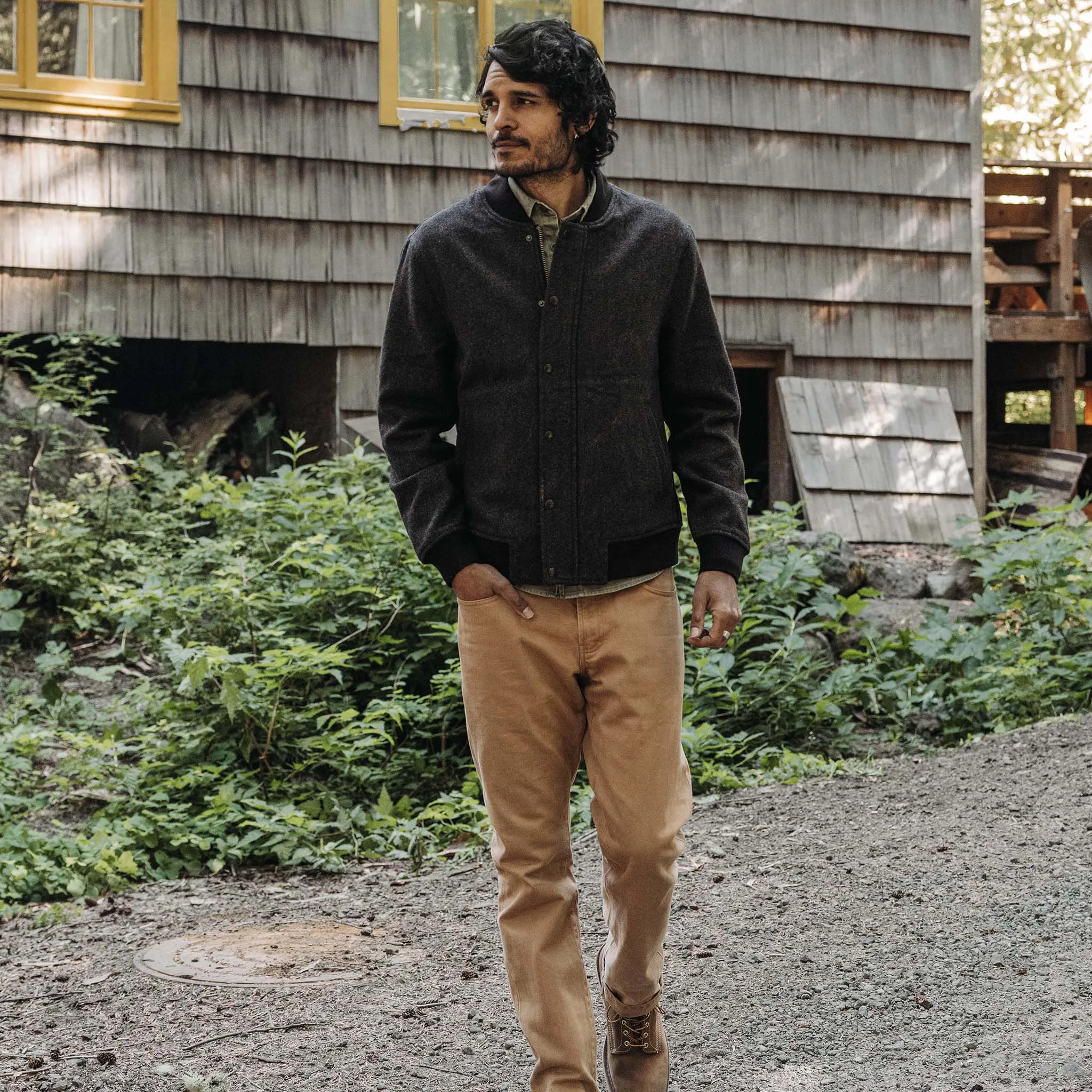 The Bomber Jacket in Espresso Marl Wool sold by Taylor Stitch product image thumbnail 5