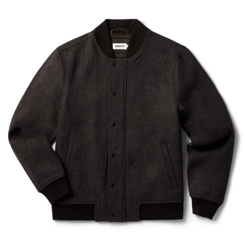 The Bomber Jacket in Espresso Marl Wool sold by Taylor Stitch