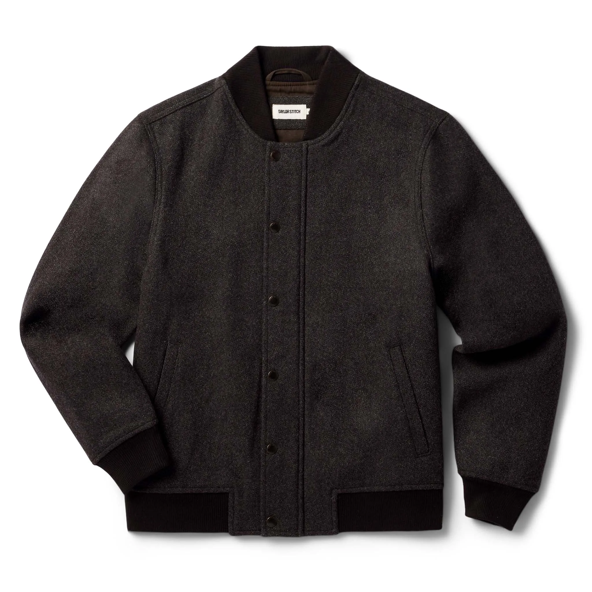 The Bomber Jacket in Espresso Marl Wool sold by Taylor Stitch