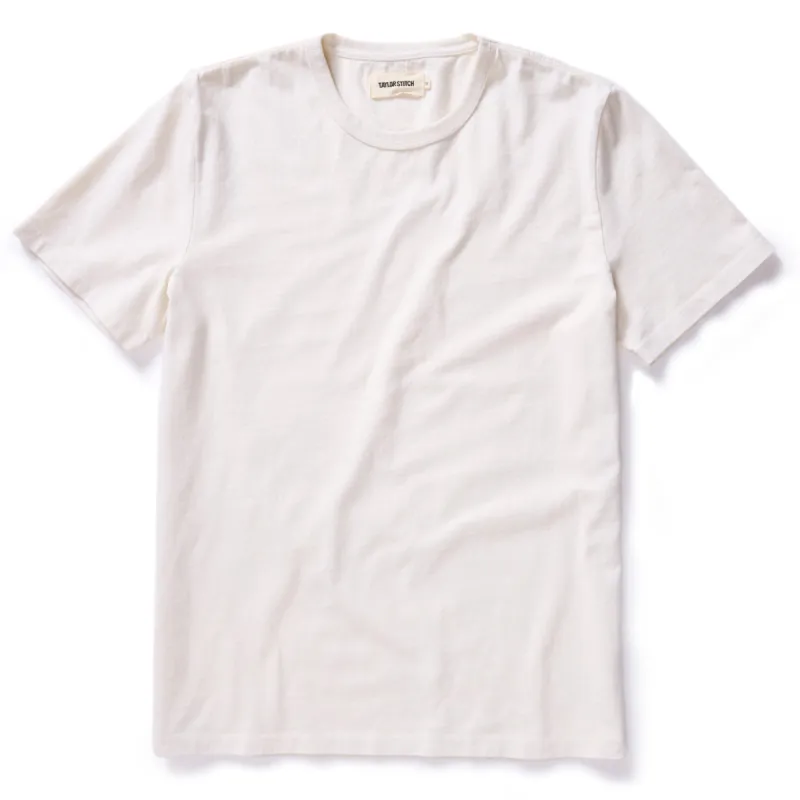 The Organic Cotton Tee in Vintage White sold by Taylor Stitch