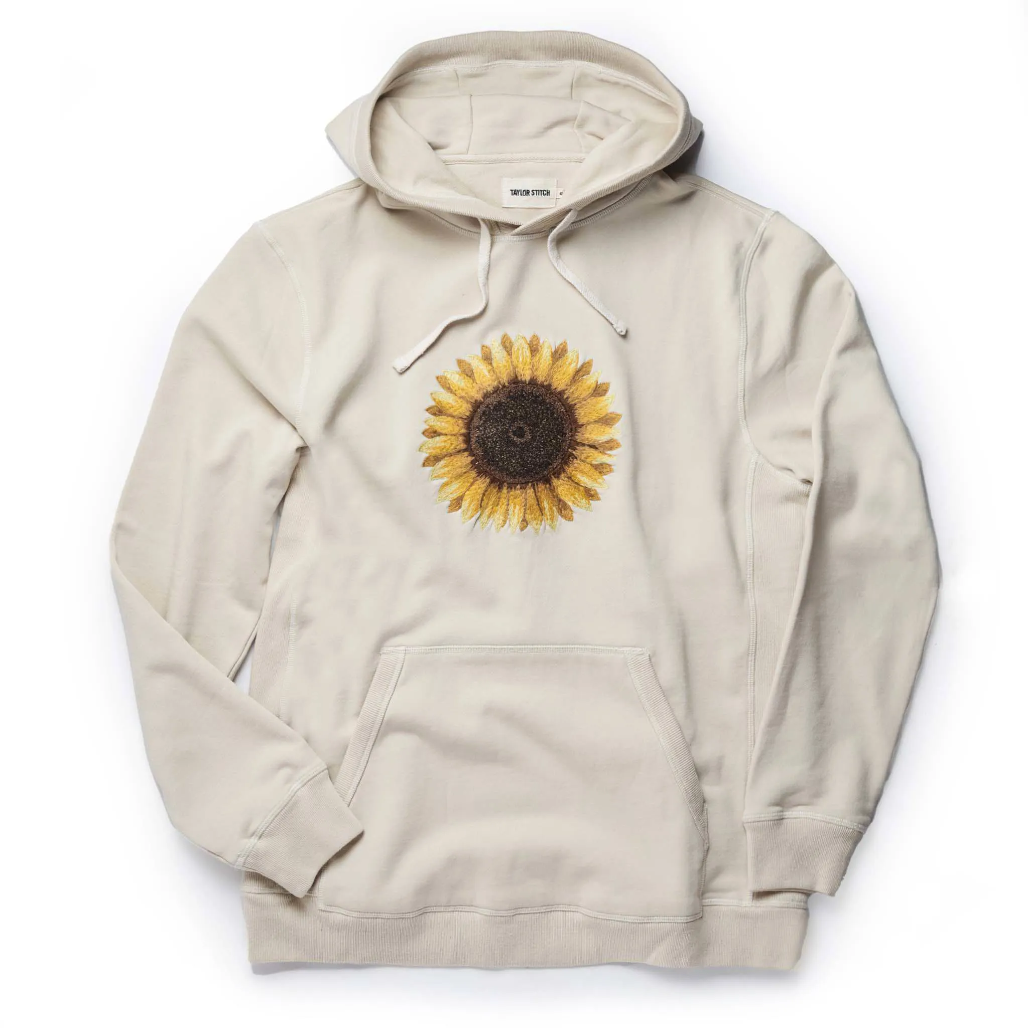 The Fillmore Hoodie in Sunflower Embroidery sold by Taylor Stitch