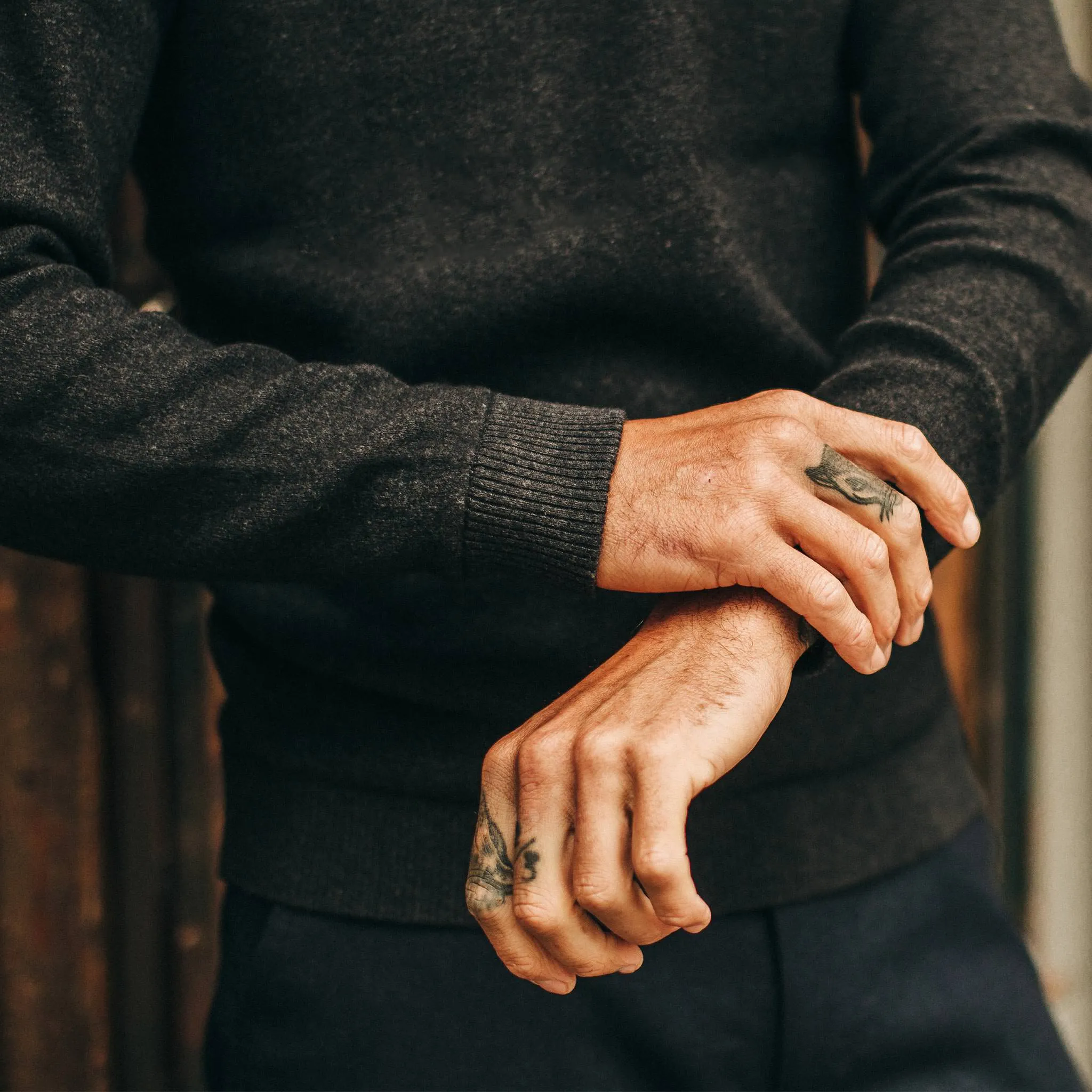 The Double Knit Sweater in Charcoal sold by Taylor Stitch product image thumbnail 5