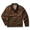 The Long Haul Jacket in Dark Khaki Waxed Canvas sold by Taylor Stitch