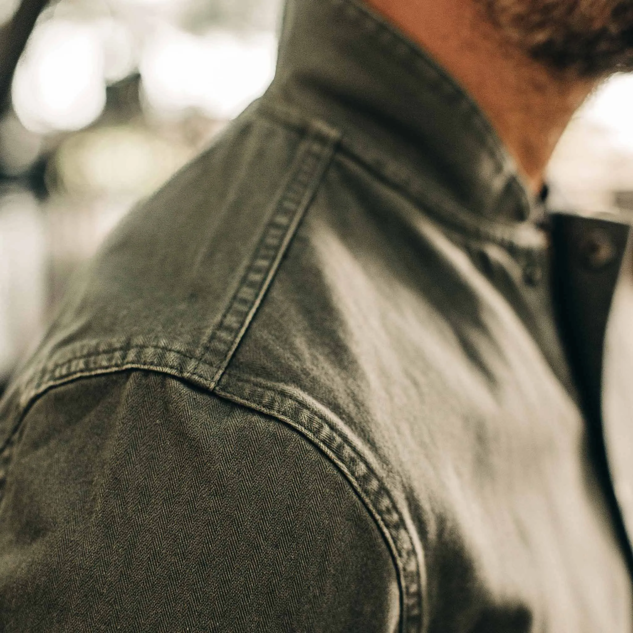 The Bomber Jacket in Washed Slate Herringbone sold by Taylor Stitch product image thumbnail 4