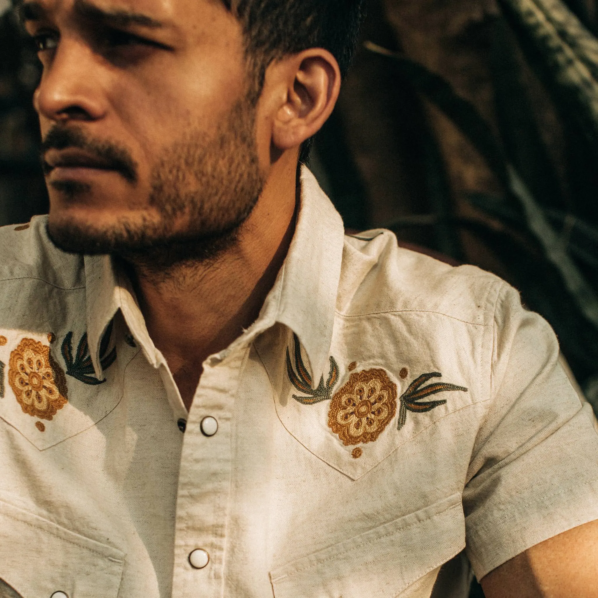 The Embroidered Short Sleeve Western in Natural sold by Taylor Stitch product image thumbnail 4