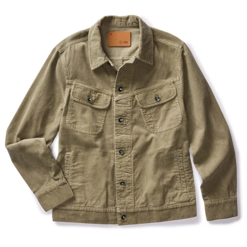 The Long Haul Jacket in Light Sage Cord sold by Taylor Stitch