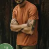 The Cotton Hemp Tee in Copper sold by Taylor Stitch