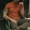 The Cotton Hemp Tee in Copper sold by Taylor Stitch