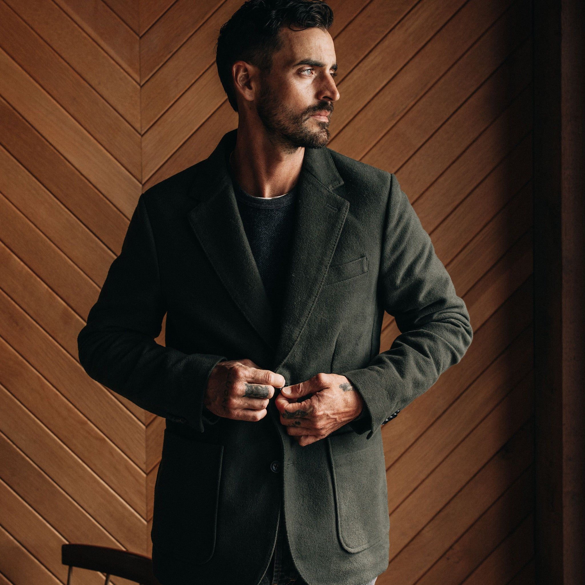 The Sheffield Sportcoat in Forest Moleskin sold by Taylor Stitch product image thumbnail 2