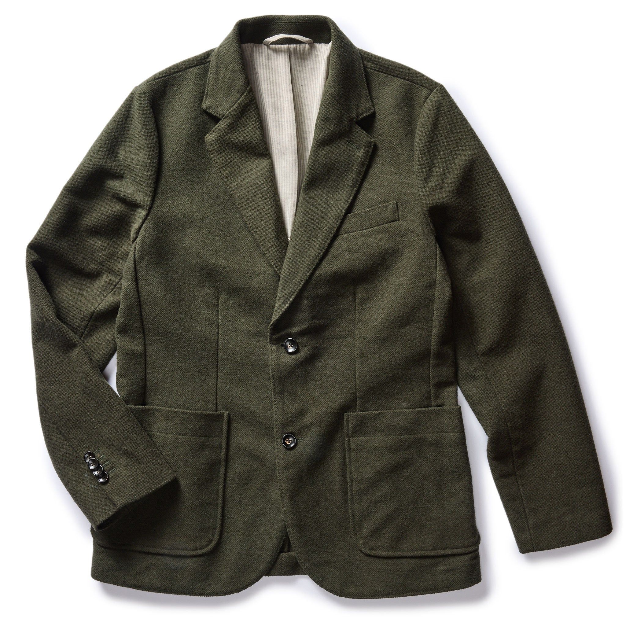 The Sheffield Sportcoat in Forest Moleskin sold by Taylor Stitch