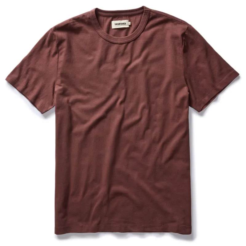 The Organic Cotton Tee in Burgundy sold by Taylor Stitch
