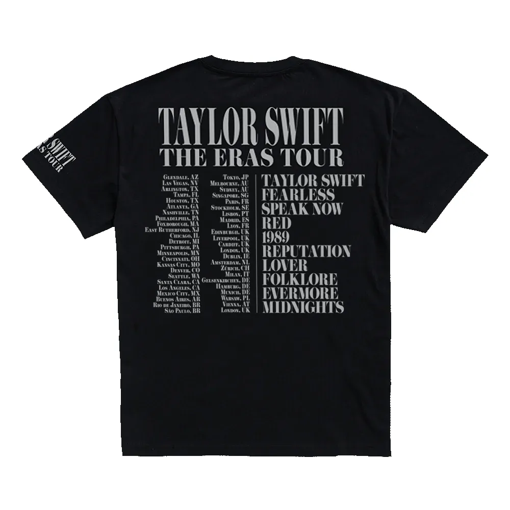 Taylor Swift The Eras International Tour Black T-Shirt sold by Taylor Swift product image thumbnail 2