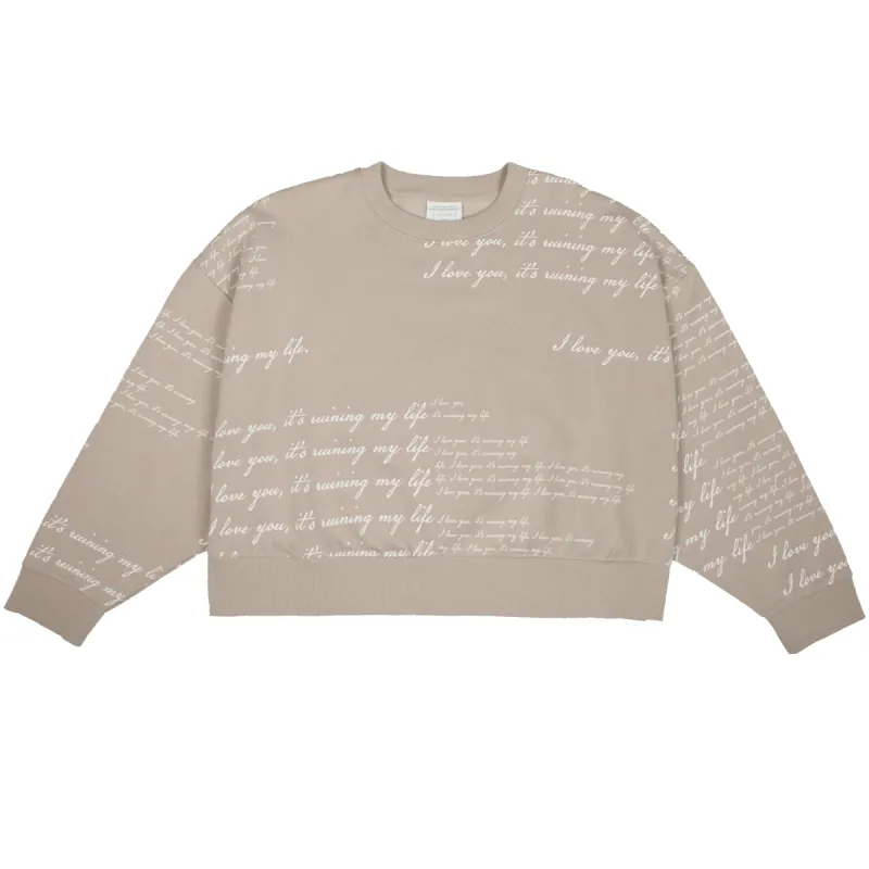 I Love You It's Ruining My Life Boxy Cropped Crewneck sold by Taylor Swift