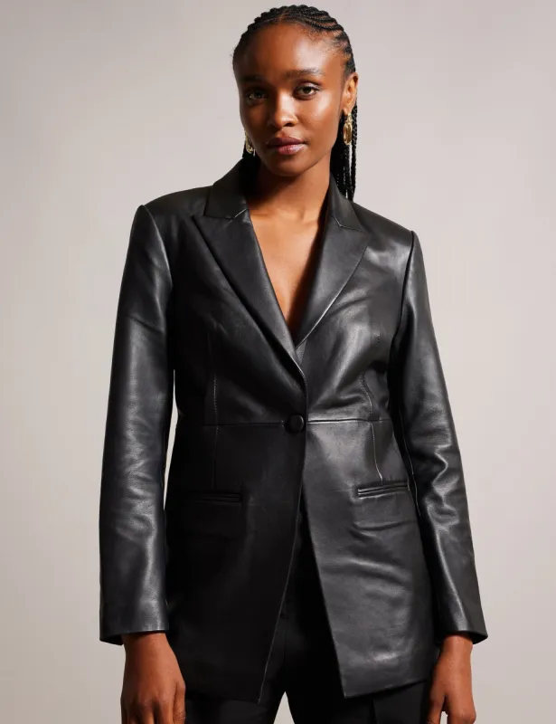 Vintage Wash Genuine Leather Blazer | Parallel