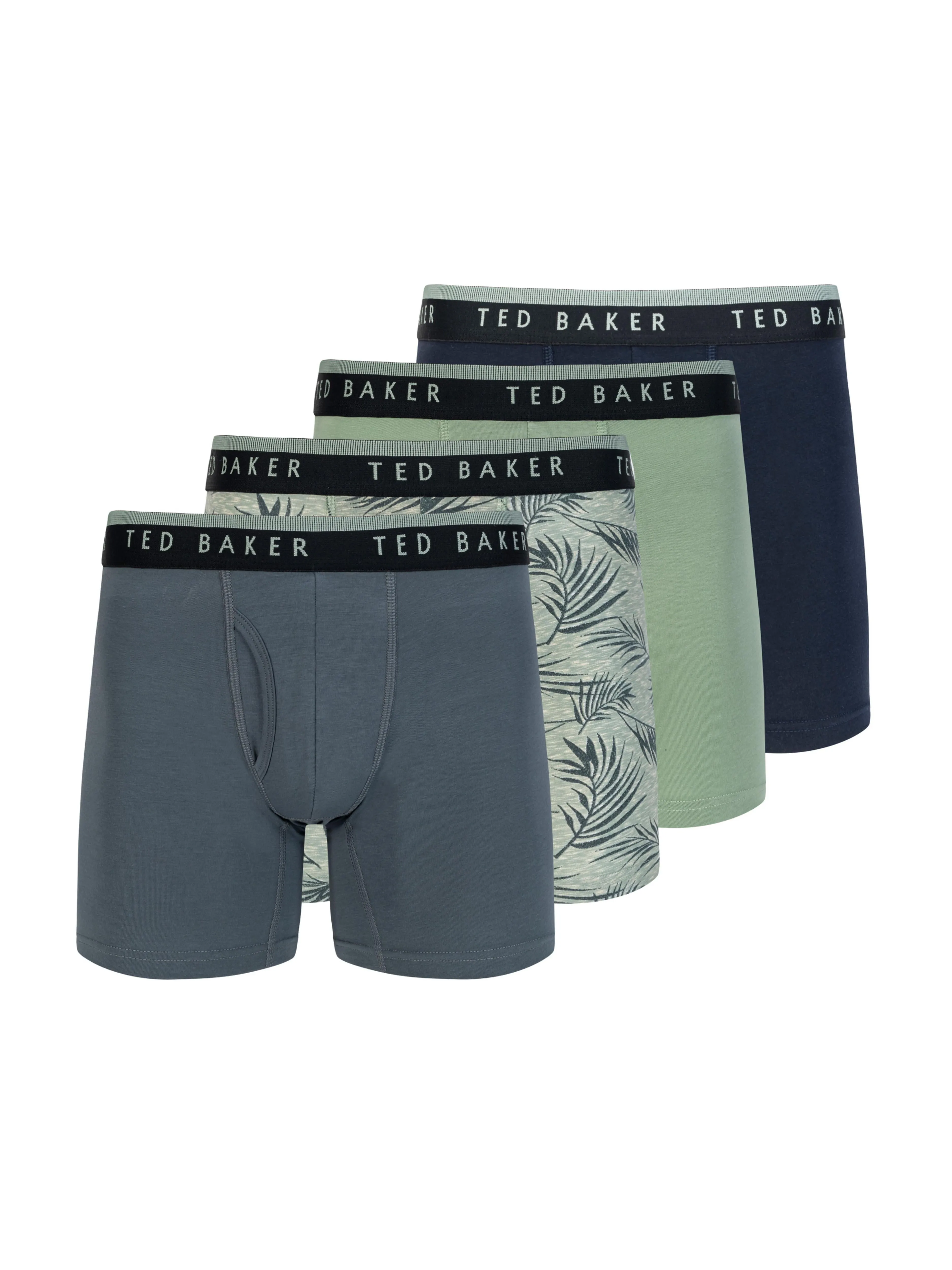 4 PK Cotton Stretch Boxer Brief | GREEN-COMBO sold by Ted Baker