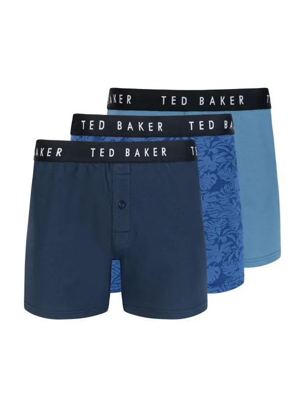 3 PK Cotton Blend Knit Boxer | BLUE sold by Ted Baker