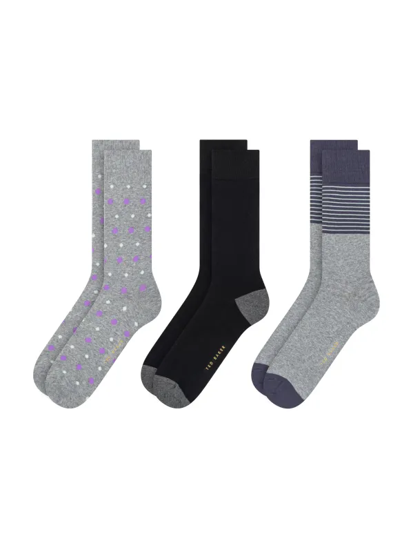 3 PK Men's Non Terry Crew | BLACK sold by Ted Baker