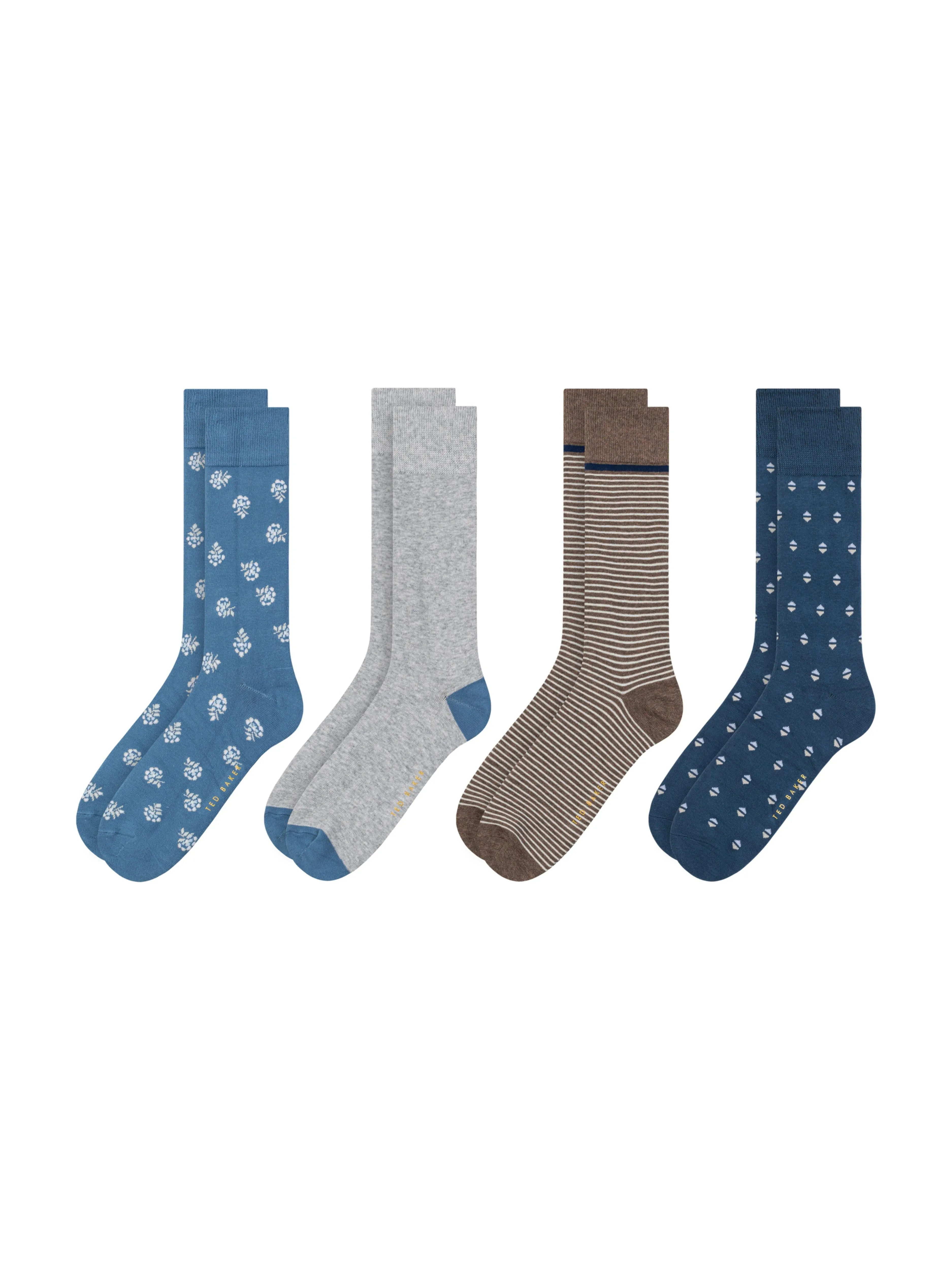 4 PK Men's Non Terry Dress Crew | BLUE sold by Ted Baker