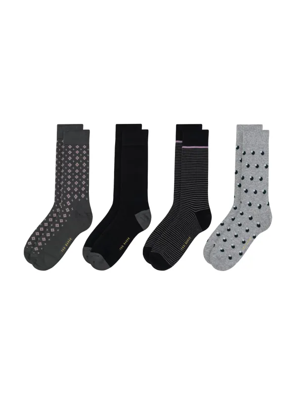 4 PK Men's Non Terry Dress Crew | GREEN sold by Ted Baker