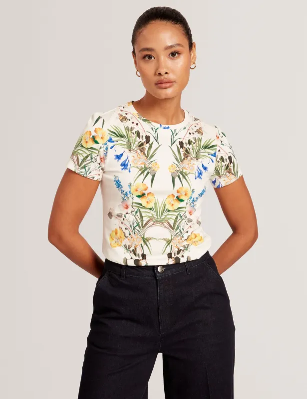 ALLOVER FLORAL T-SHIRT | WHITE sold by Ted Baker
