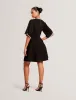 SHORT SLEEVE CREW NECK MINI DRESS | RICH BLACK sold by Ted Baker