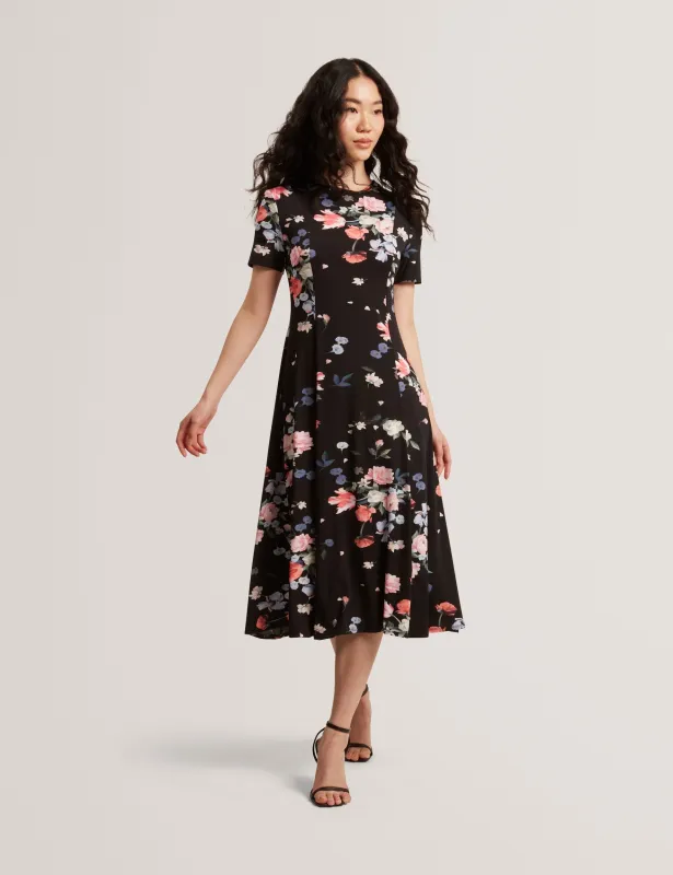 SHORT SLEEVE JERSEY MAXI DRESS | BLACK sold by Ted Baker