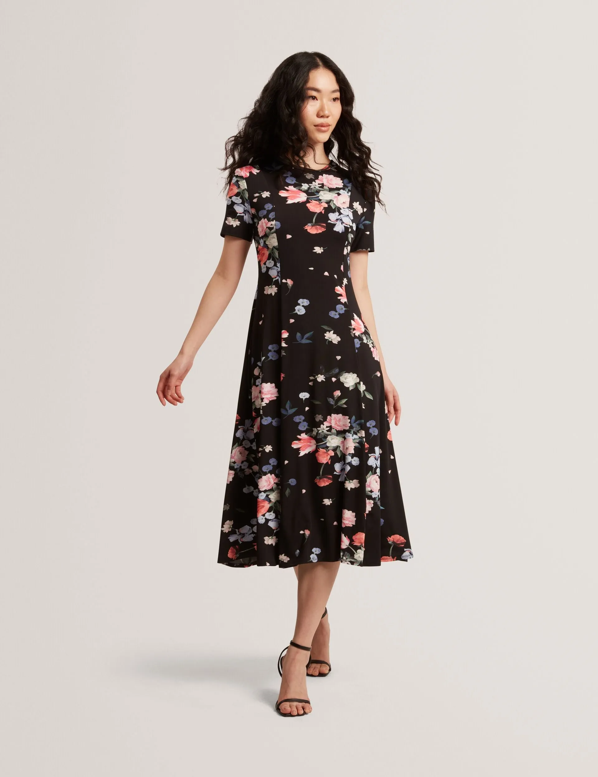 SHORT SLEEVE JERSEY MAXI DRESS | BLACK sold by Ted Baker