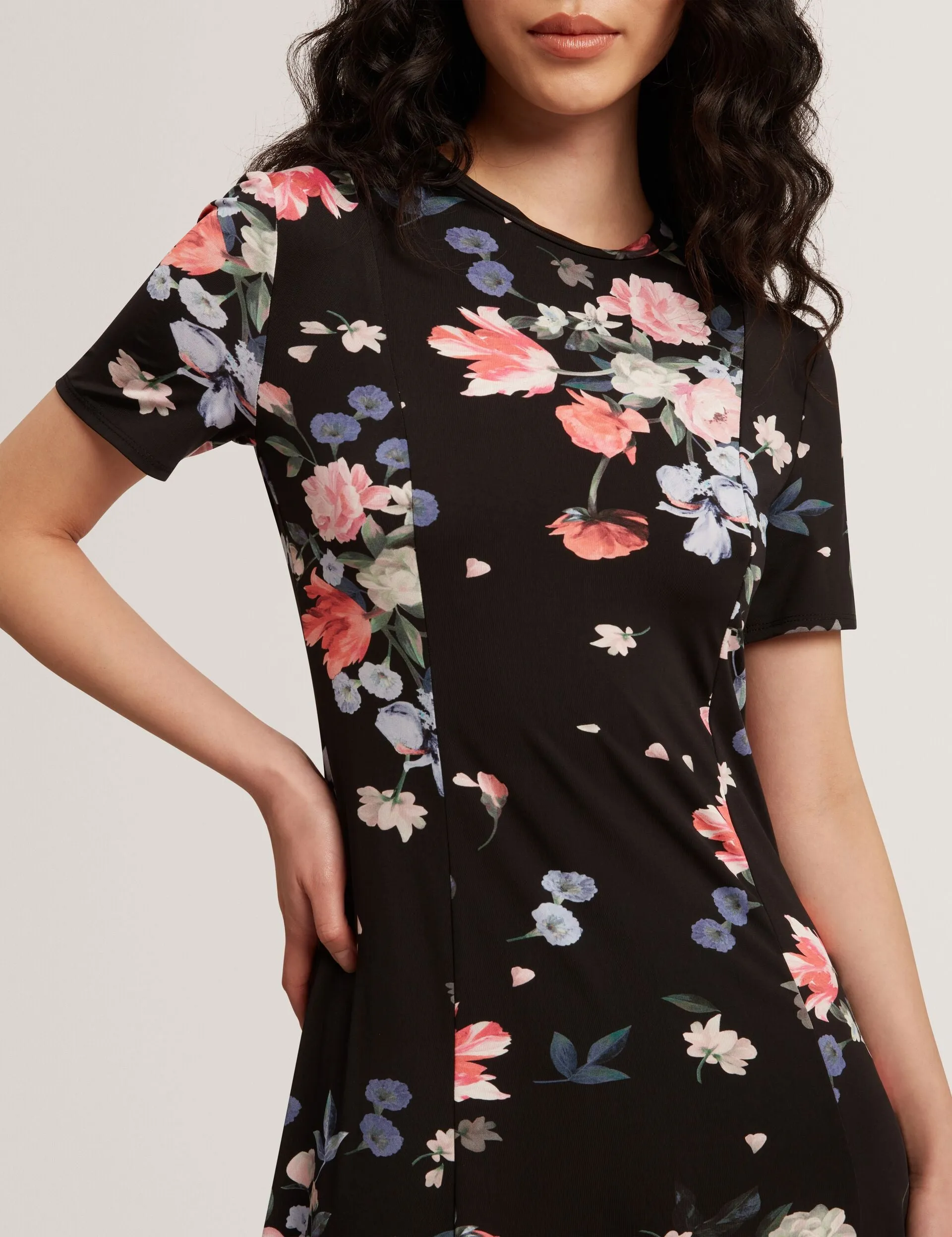 SHORT SLEEVE JERSEY MAXI DRESS | BLACK sold by Ted Baker product image thumbnail 5