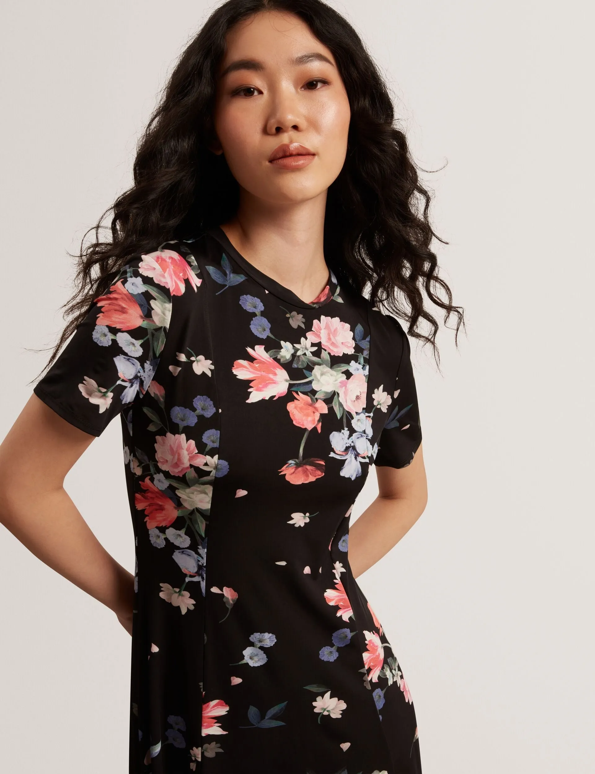SHORT SLEEVE JERSEY MAXI DRESS | BLACK sold by Ted Baker product image thumbnail 2