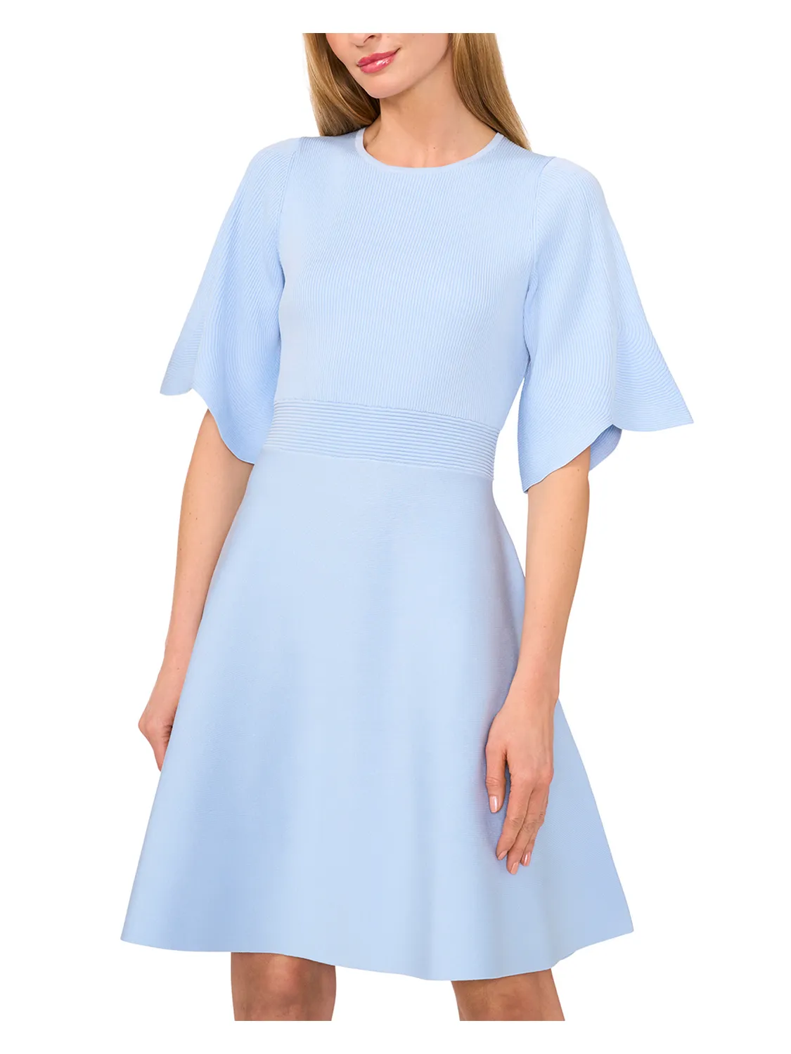 FLARE SHORT SLEEVE CREW NECK MINI DRESS | SUNNY SKY sold by Ted Baker