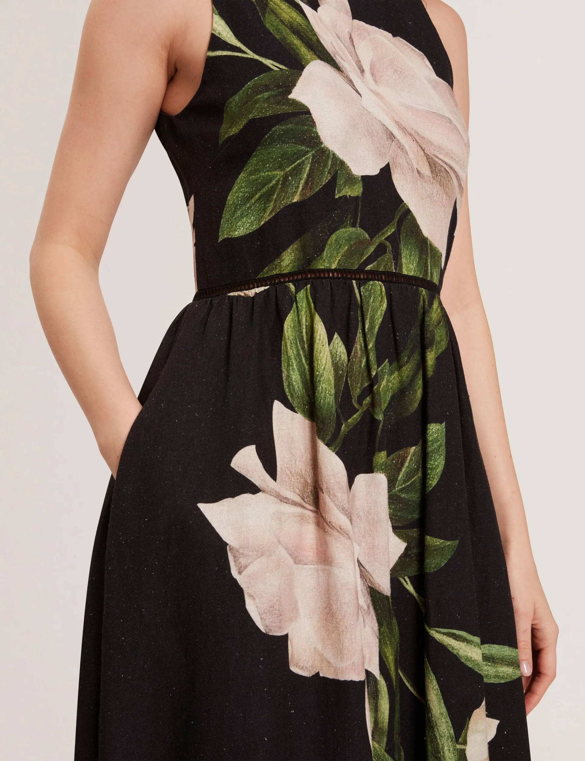 SLEEVELESS FIT AND FLARE MAXI DRESS | RICH BLACK sold by Ted Baker product image thumbnail 2