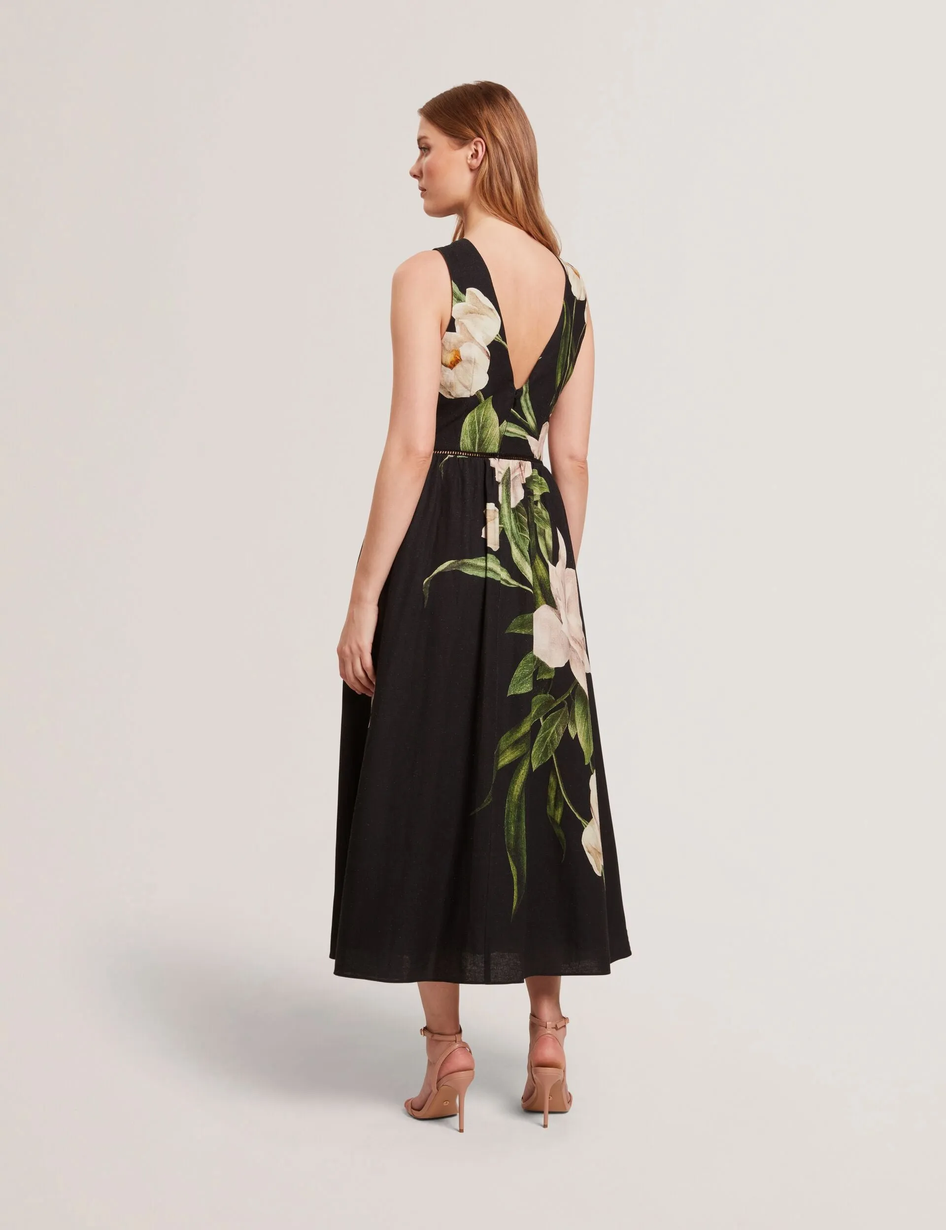 SLEEVELESS FIT AND FLARE MAXI DRESS | RICH BLACK sold by Ted Baker product image thumbnail 4