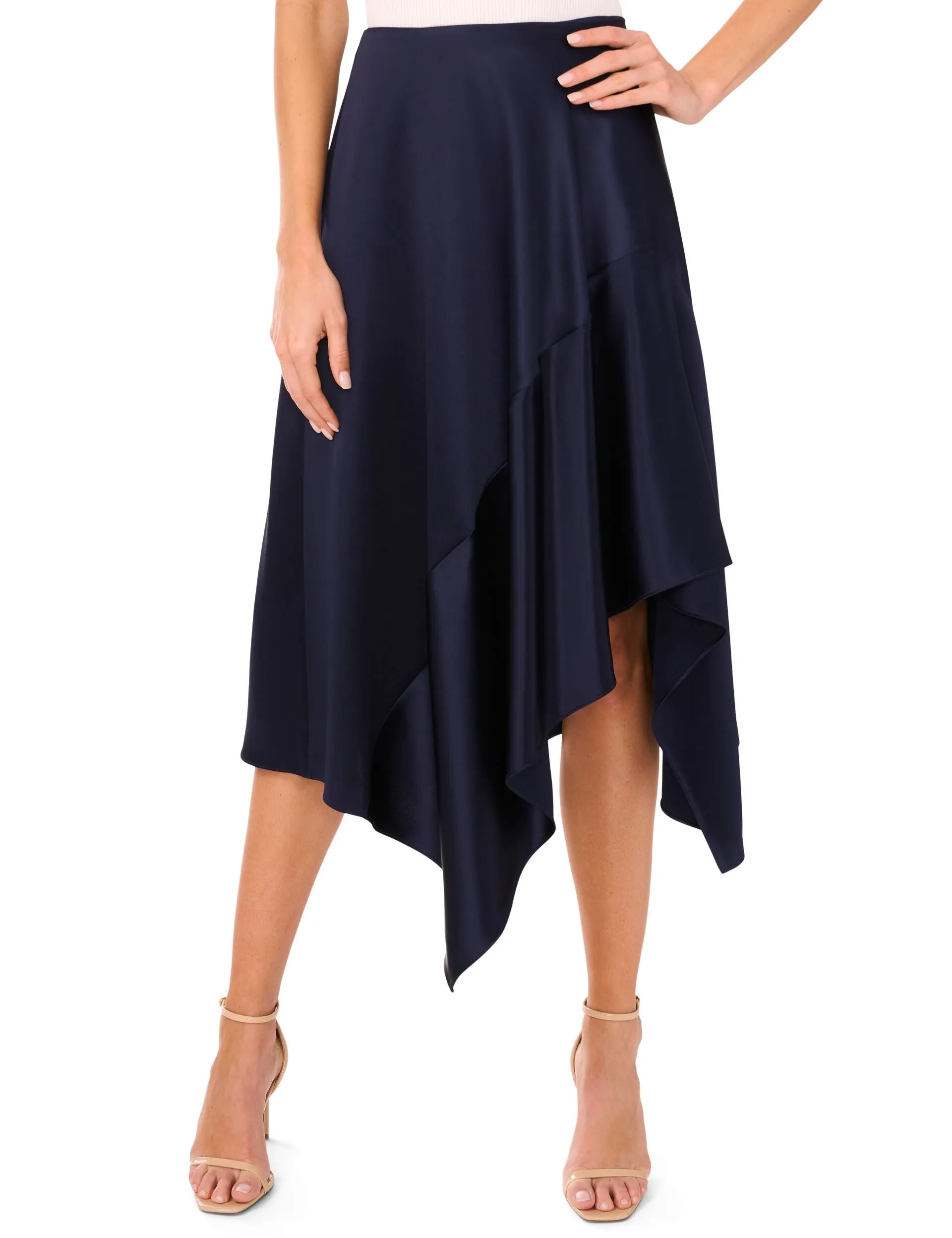 ASYMMETRIC MIDI SKIRT | CLASSIC NAVY sold by Ted Baker