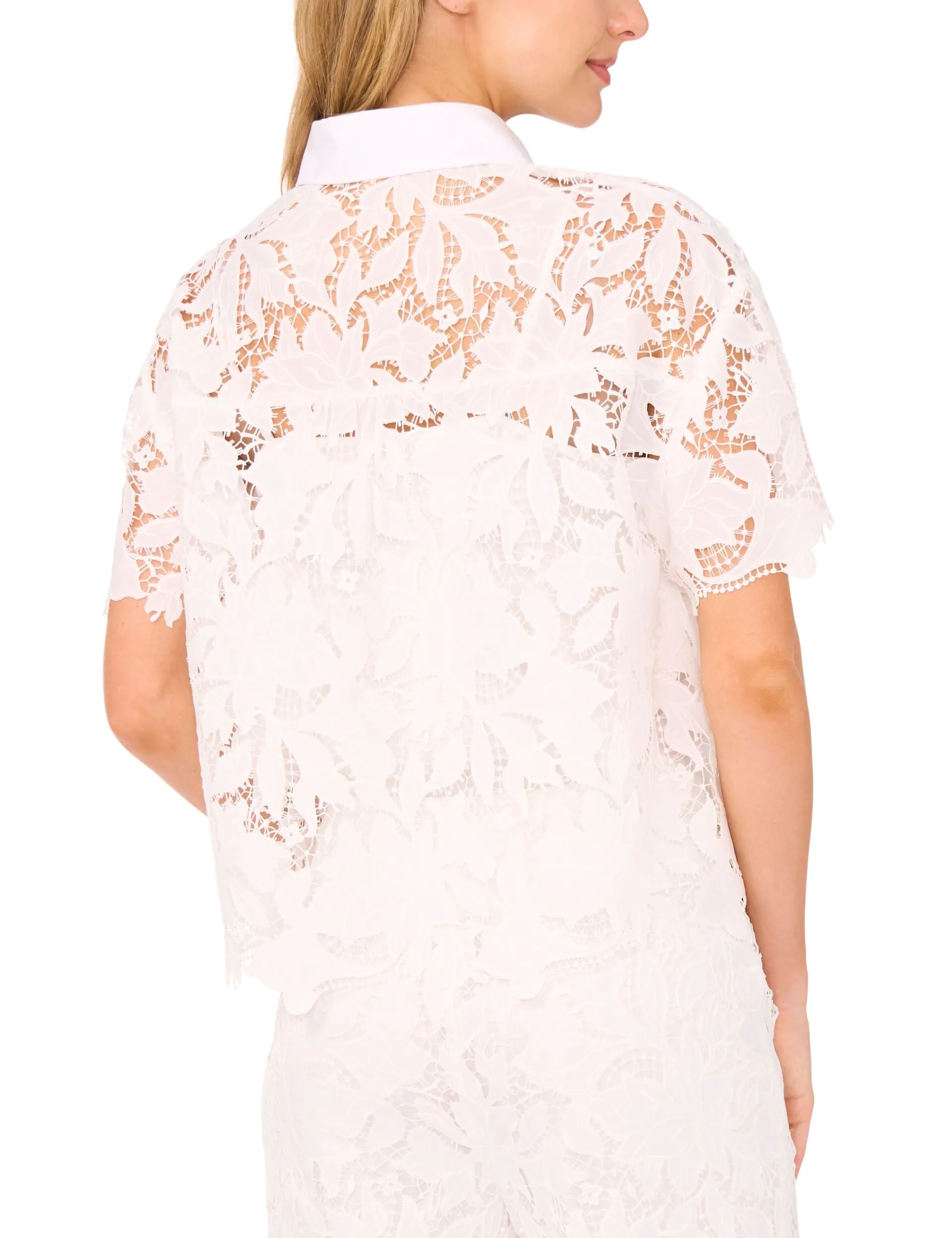 SHORT SLEEVE LACE BLOUSE | WHITE sold by Ted Baker product image thumbnail 5