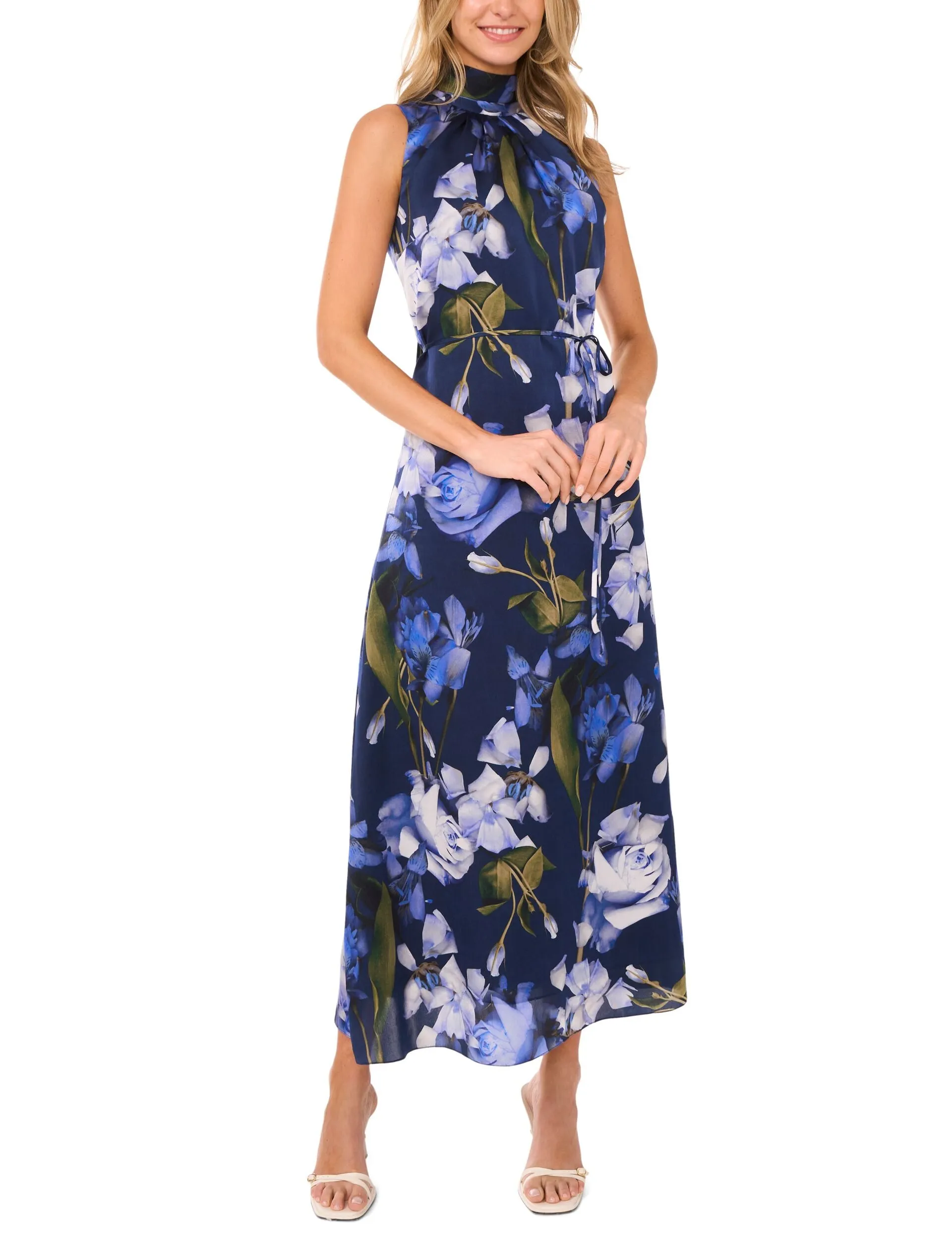 BOW TIE SLEEVELESS MAXI DRESS WITH SELF BELT | NAVY sold by Ted Baker product image thumbnail 5