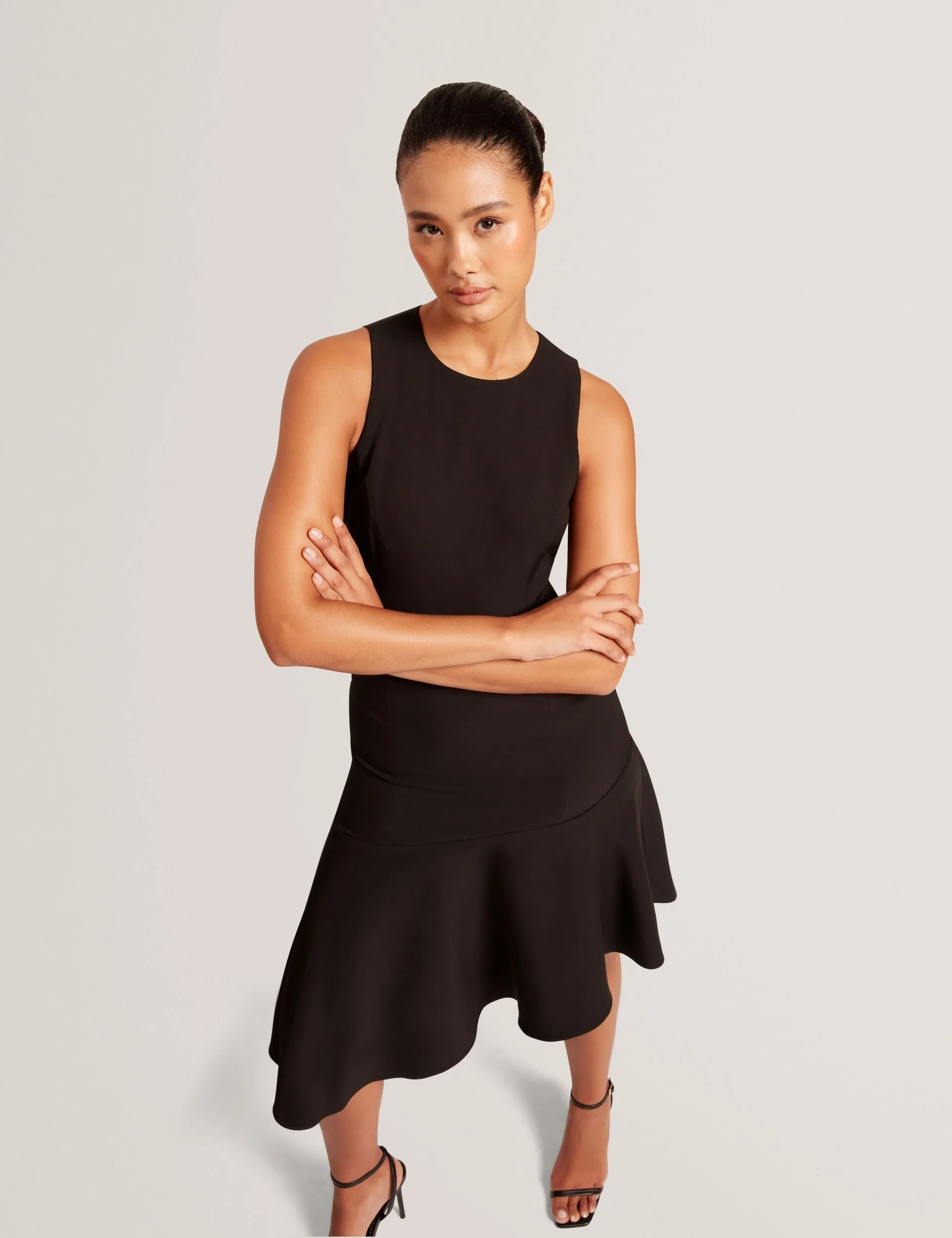 ASYMMETRIC MIDI DRESS | RICH BLACK sold by Ted Baker product image thumbnail 5