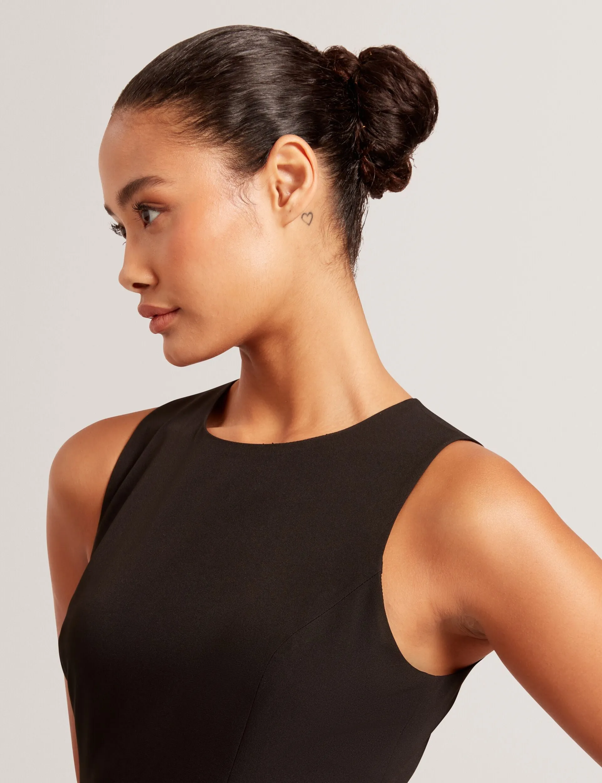 ASYMMETRIC MIDI DRESS | RICH BLACK sold by Ted Baker product image thumbnail 4