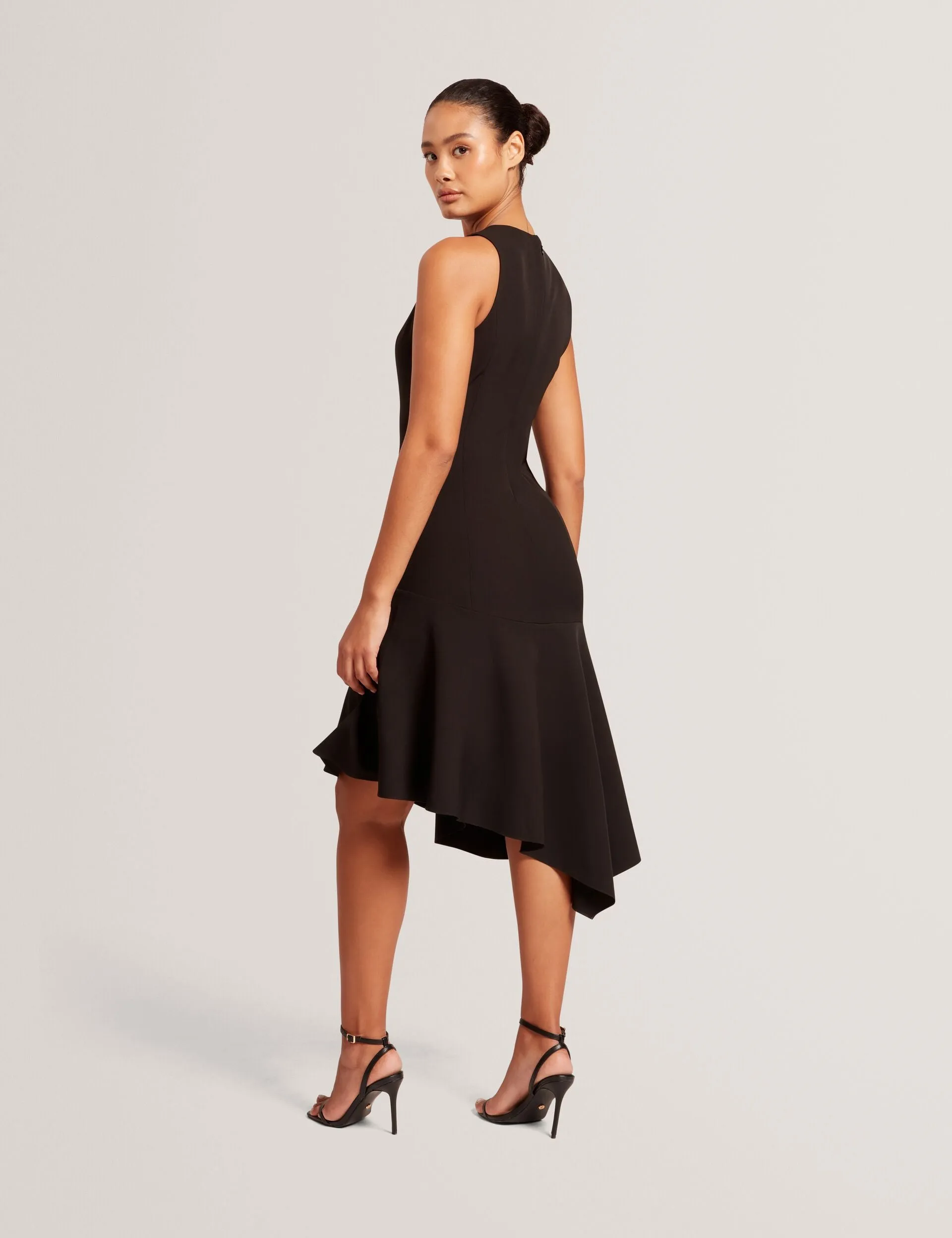 ASYMMETRIC MIDI DRESS | RICH BLACK sold by Ted Baker product image thumbnail 2