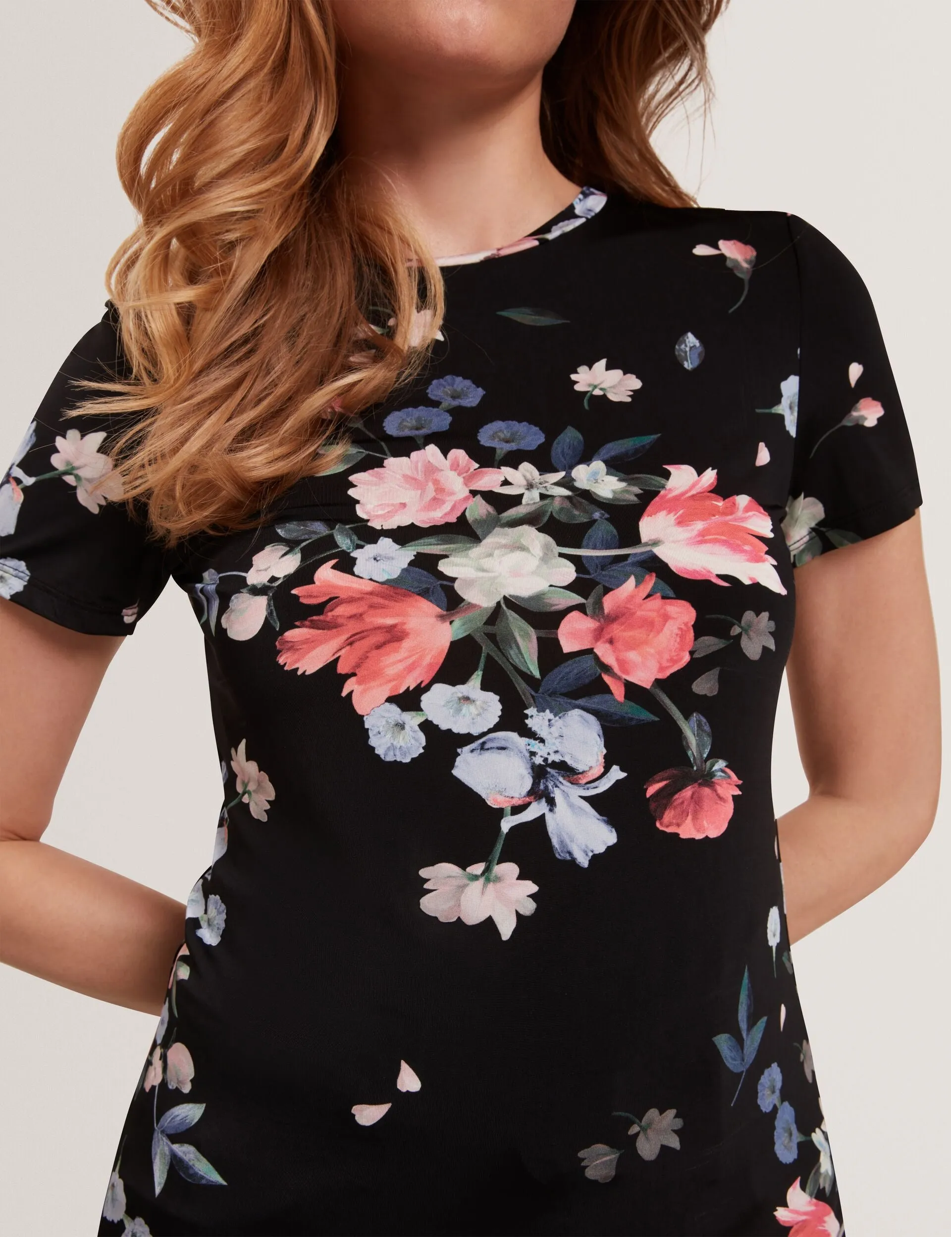 ALLOVER FLORAL T-SHIRT | RICH BLACK sold by Ted Baker product image thumbnail 3