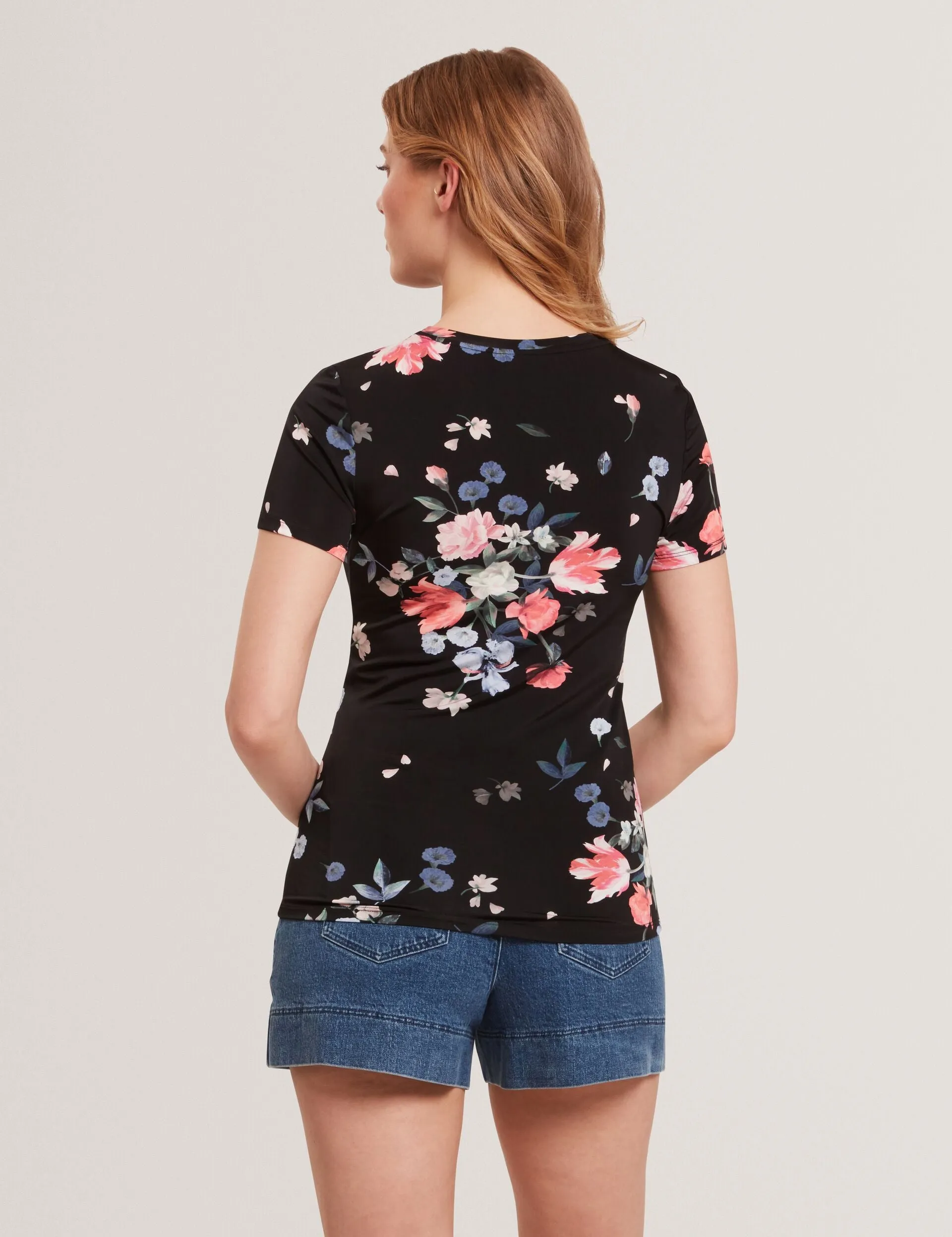 ALLOVER FLORAL T-SHIRT | RICH BLACK sold by Ted Baker product image thumbnail 4