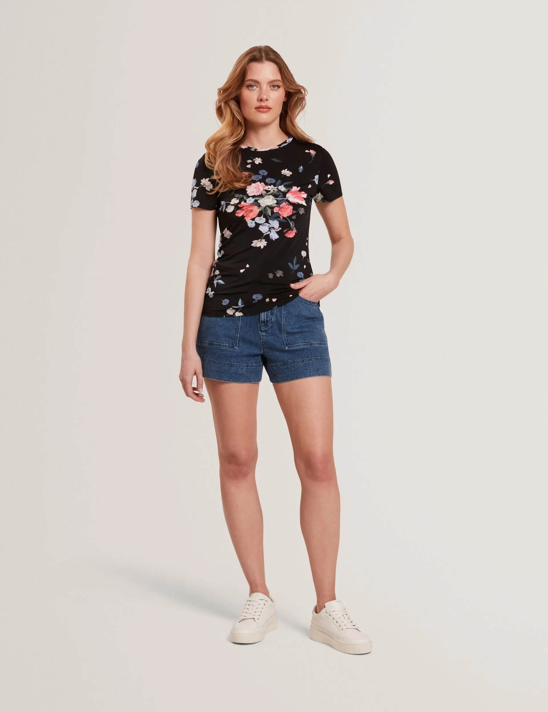 ALLOVER FLORAL T-SHIRT | RICH BLACK sold by Ted Baker