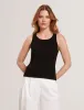 CREW NECK TANK TOP WITH RIB | RICH BLACK sold by Ted Baker