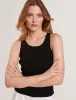 CREW NECK TANK TOP WITH RIB | RICH BLACK sold by Ted Baker