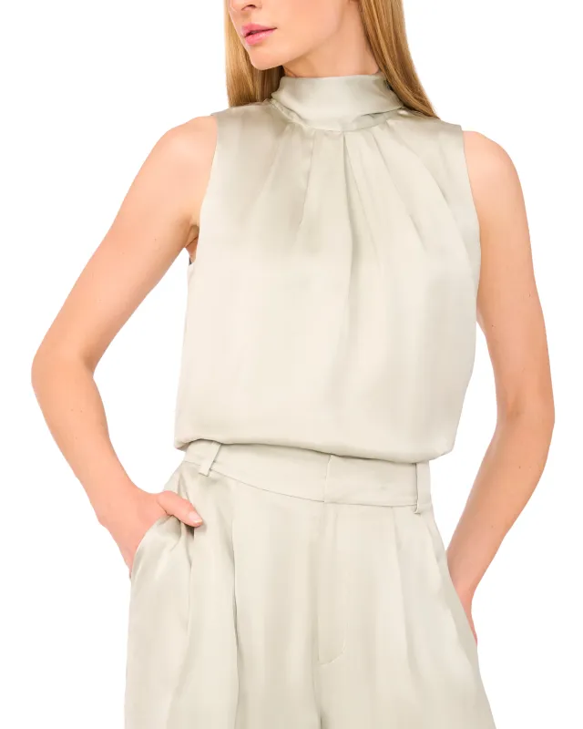 SLEEVELESS BOW BLOUSE | DESERT SAGE sold by Ted Baker